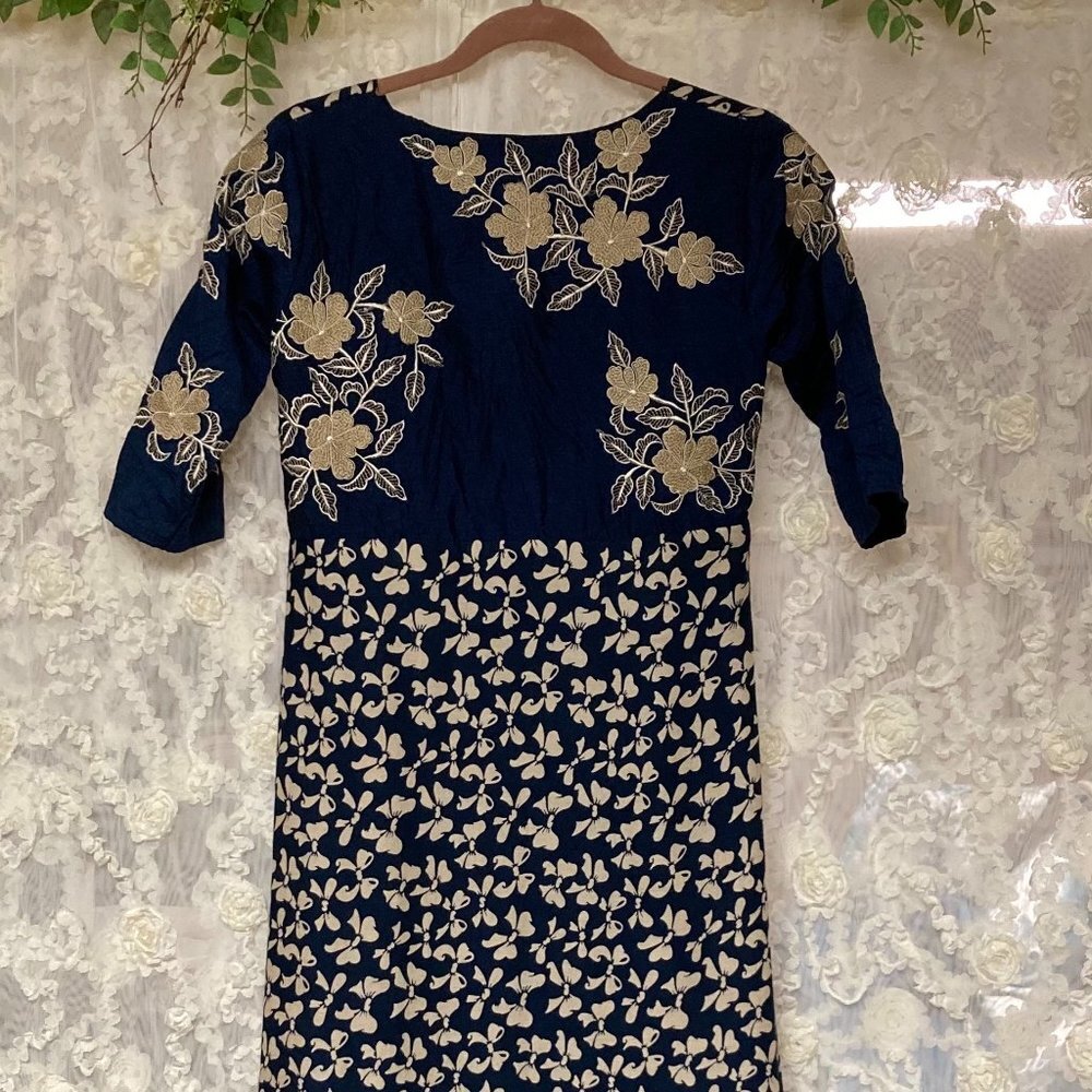 Blue Art Silk High - Low Indo Western Dress